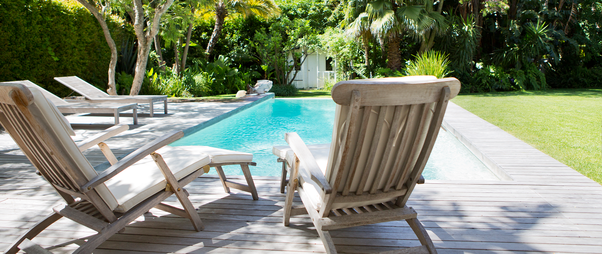 swimming pool in a garden